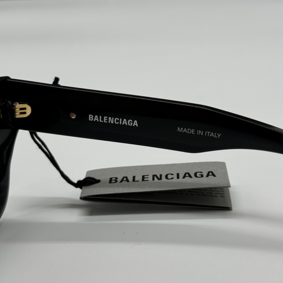 NEW BB0234S 001 BALENCIAGA SQUARE BLACK WOMEN SUNGLASSES - Picture 10 of 11